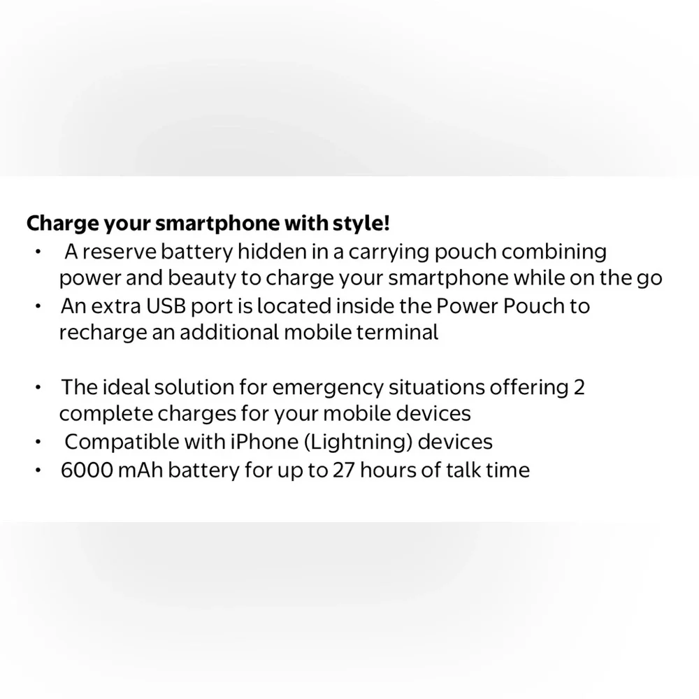 Portable Charging Pouch by EMTEC Gray & Black with Red Accents